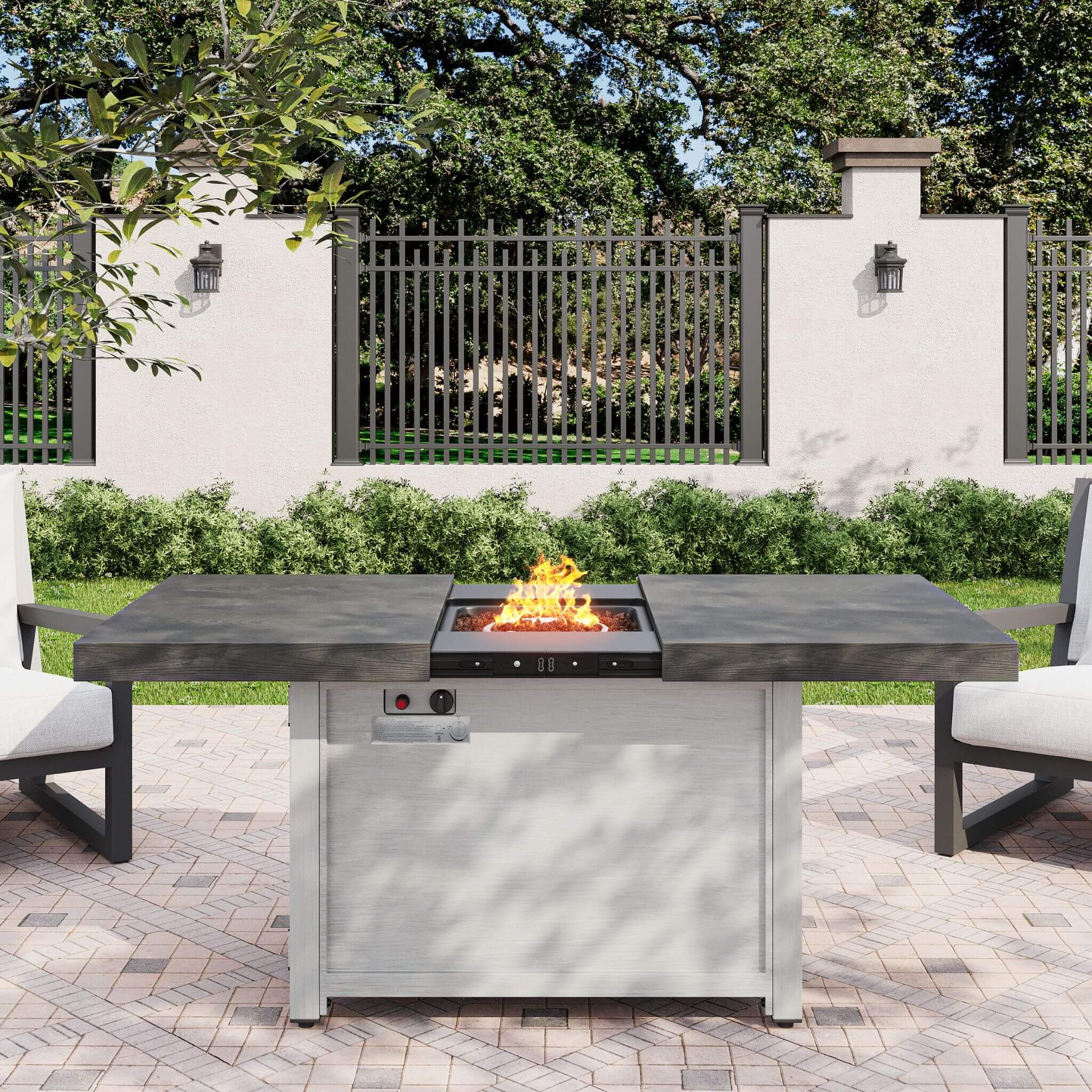 Alora Premium 50K BTU Rectangle Outdoor Aluminum Fire Pit Table (SAK70248) - We The Collective