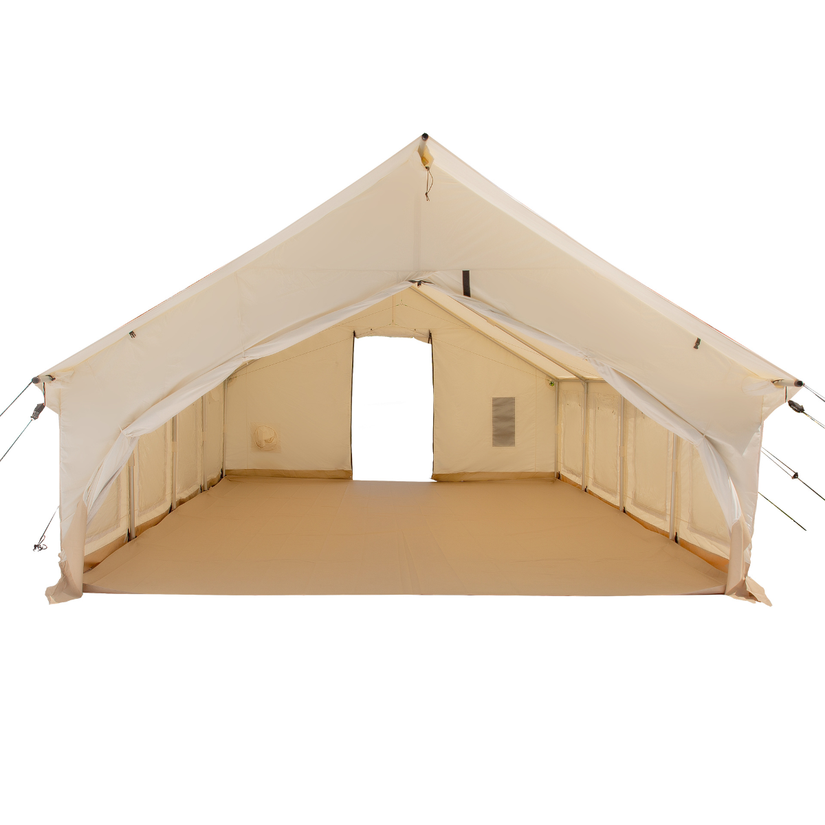Interior view of the White Duck Outdoors 16'x24' Alpha Pro Wall Tent showing spacious living area and durable fabric.