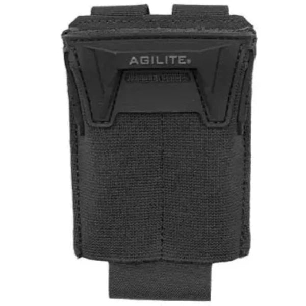 Black HCC Tactical Pincer™ Single Multi-Caliber Mag Pouch with secure elastic retention for rifle magazines.
