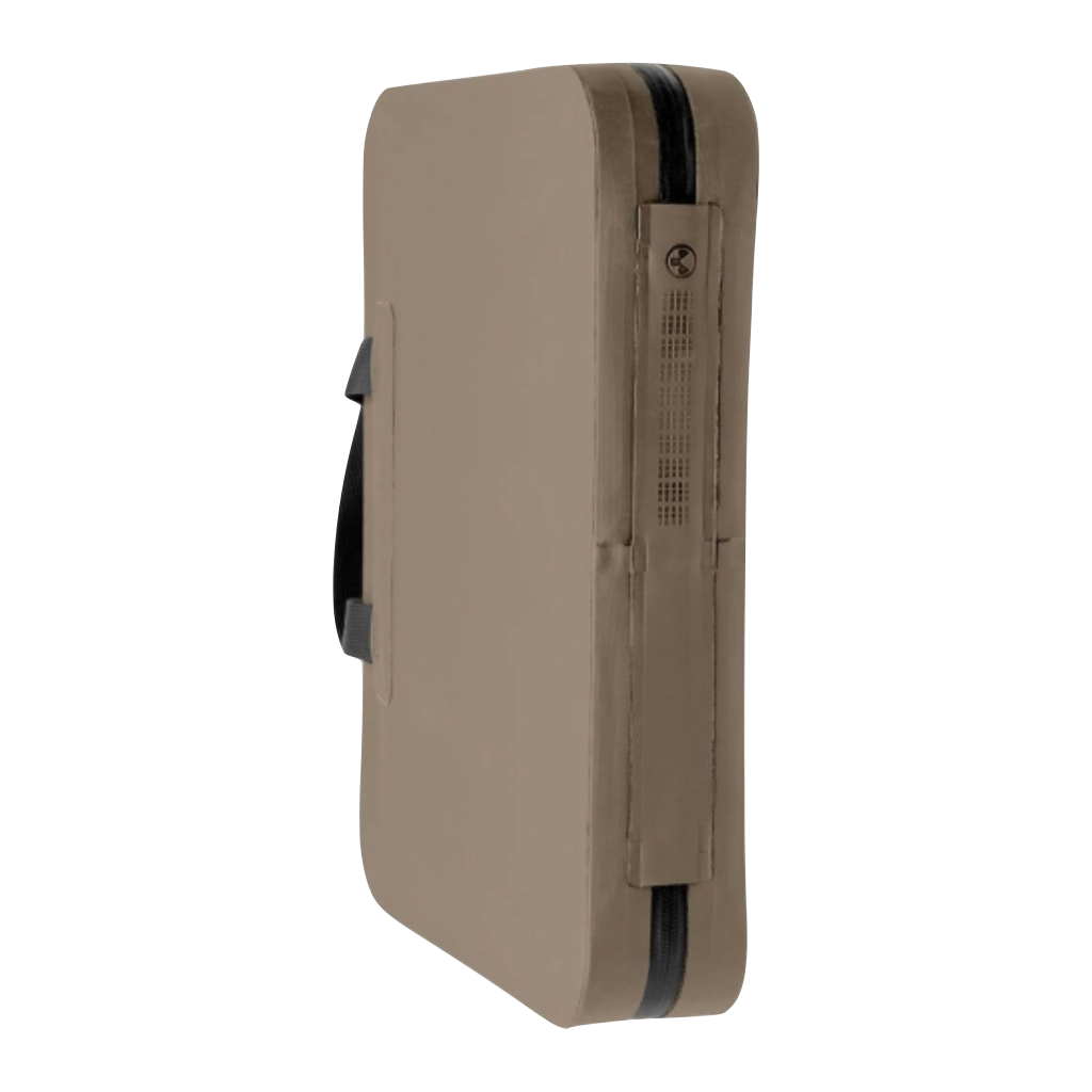 FDE HCC Tactical Double Pistol Case with padded interior and secure zipper closure for firearm protection.