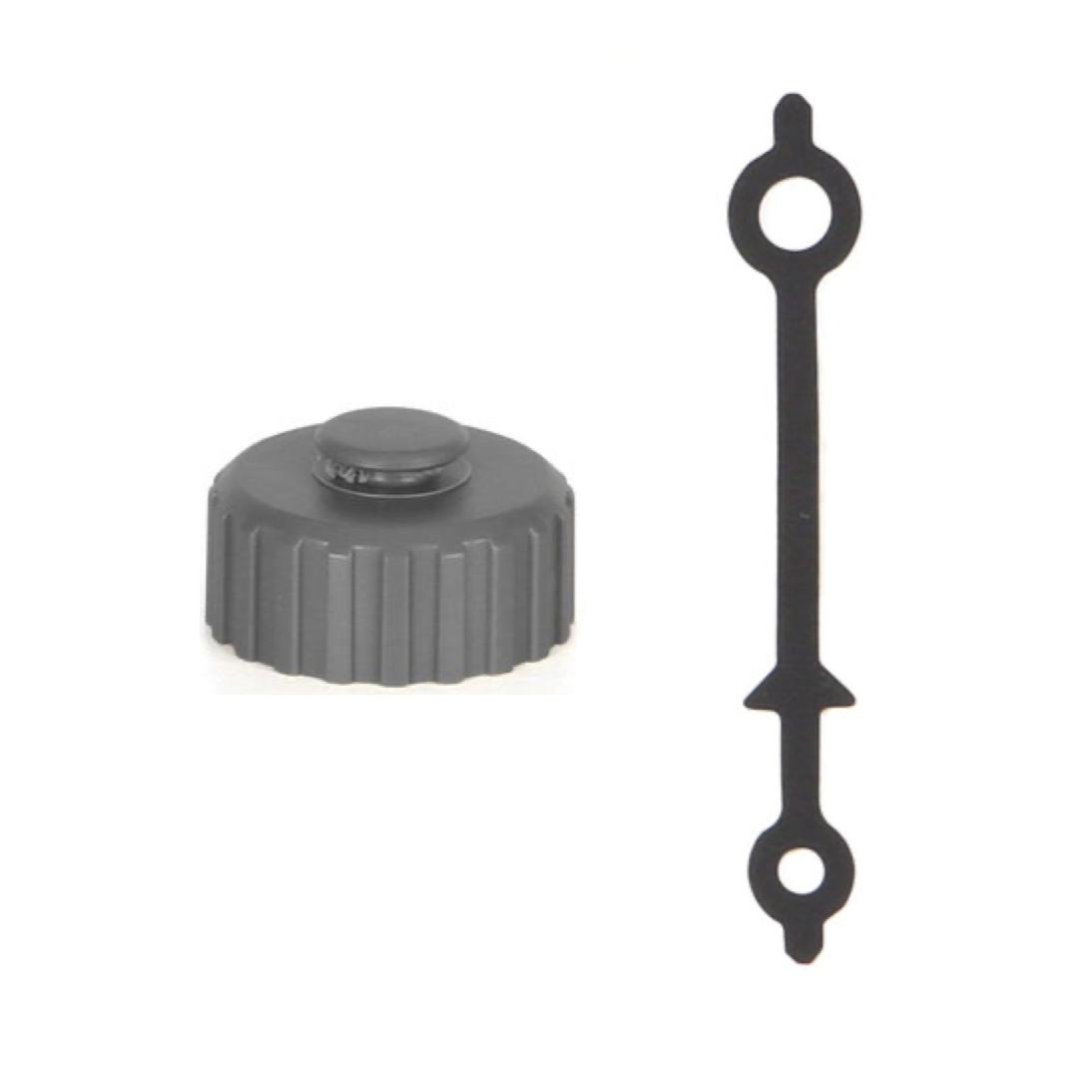 HCC Tactical AMP Battery Cap Kit for hearing protection and communication, showing battery caps and connectors on a surface.