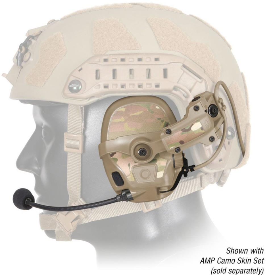 HCC Tactical AMP Communication Headset with connectorized design, hearing protection, and communication features for tactical operations.