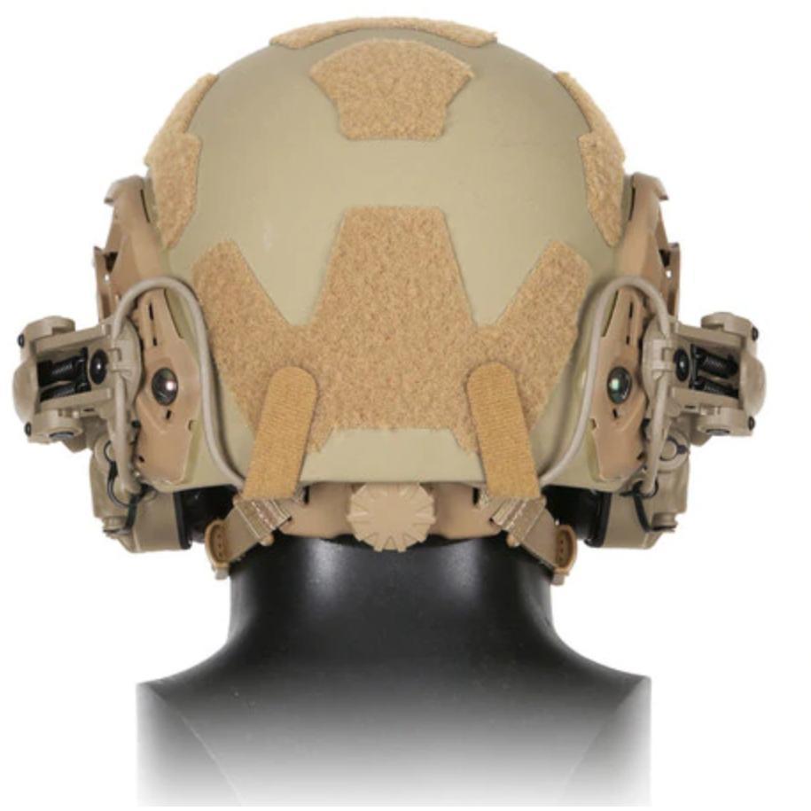 HCC Tactical AMP Communication Headset with connectorized design, hearing protection and communication features, shown on a plain background.