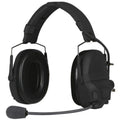 HCC Tactical AMP Communication Headset with connectorized design for hearing protection and communication, shown with ear cups and microphone.