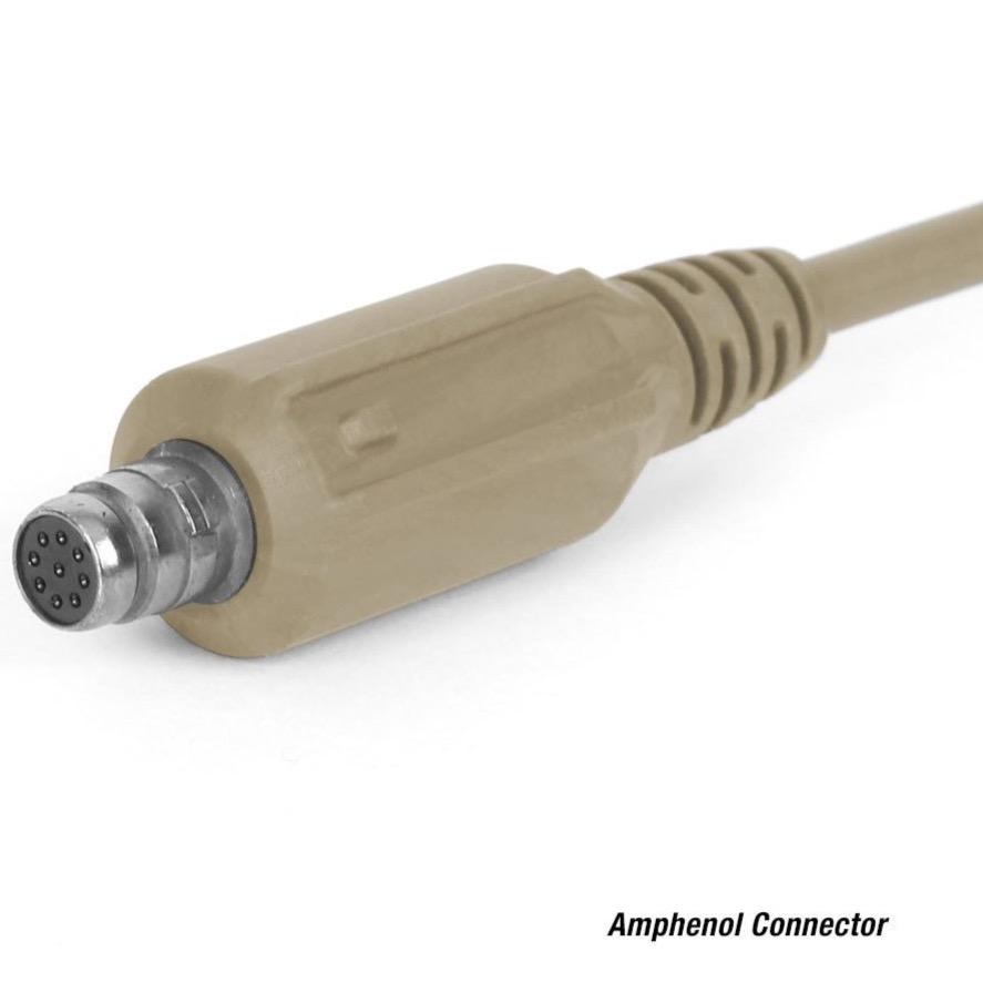 HCC Tactical AMP Communication Headset with fixed downlead, designed for hearing protection and clear communication.