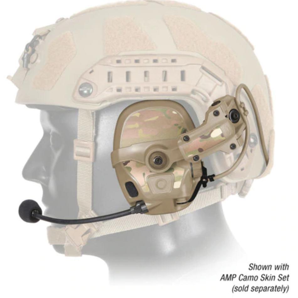HCC Tactical AMP Communication Headset with fixed downlead, designed for hearing protection and clear communication.