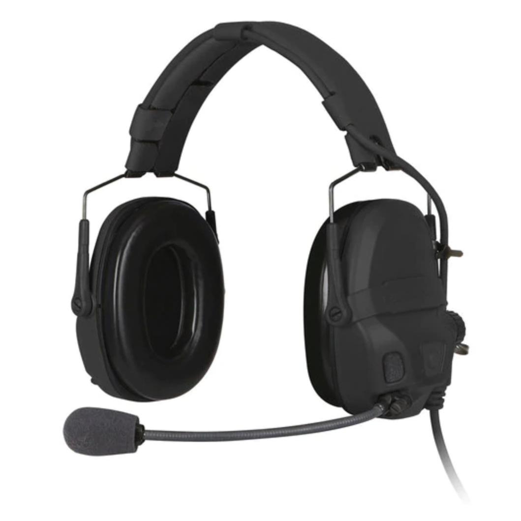 HCC Tactical AMP Communication Headset with fixed downlead for hearing protection and effective communication.