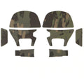 HCC Tactical AMP MultiCam Skin Sets for hearing protection and communication, featuring camouflage design and tactical gear.