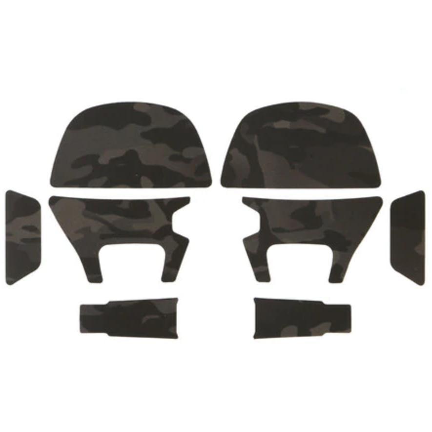 HCC Tactical AMP MultiCam Skin Sets for hearing protection and communication, shown on a neutral background.