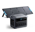 Green Vista Living Anker SOLIX C1000 Gen2 portable solar generator with attached 200W solar panel, showing compact design and solar cells.