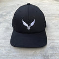 Black SFT2 Tactical minimalist cap with a curved brim and adjustable strap, designed for casual and tactical wear.