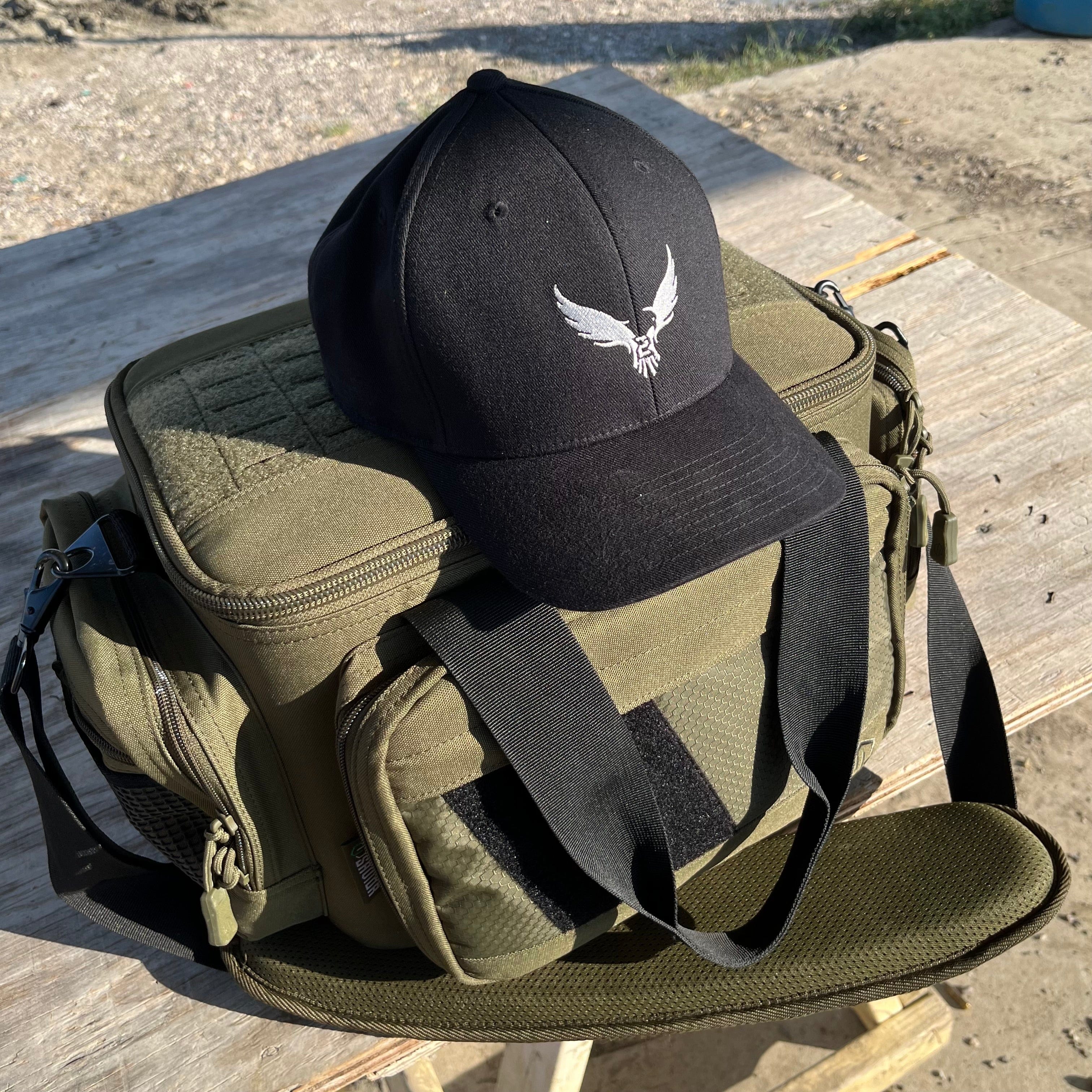 SFT2 Tactical minimalist cap in black featuring a simple design and adjustable strap, made from durable fabric.