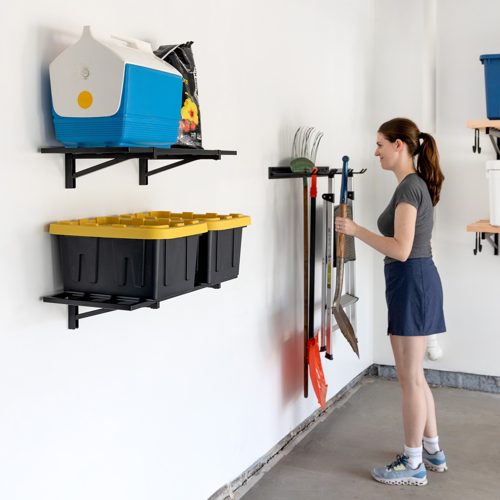2' x 2' Bristol Garage Wall Mount Shelves | 2 Pack | Black - OVERLANDERS Outfitter
