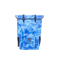 Aqua blue Dry Pocket waterproof floating backpack cooler with adjustable straps and multiple compartments for outdoor adventures.