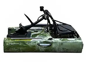 ReelYaks modular kayak middle expansion section in army green, designed to convert a solo kayak into a tandem setup.