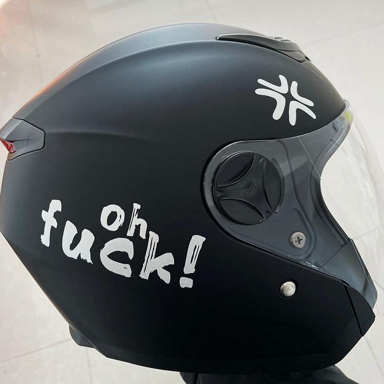 Hand-painted style attitude helmet sticker by Bean's Moto Booth, featuring bold design for motorcycle helmets.