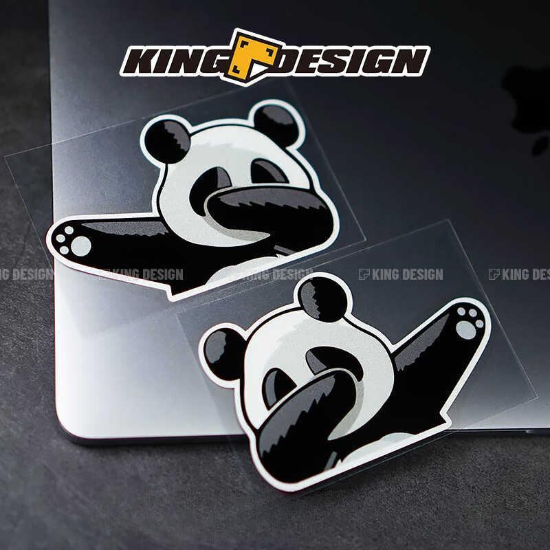 Decor sticker featuring a cute panda design from Bean's Moto Booth, ideal for customizing bikes, laptops, or personal accessories.