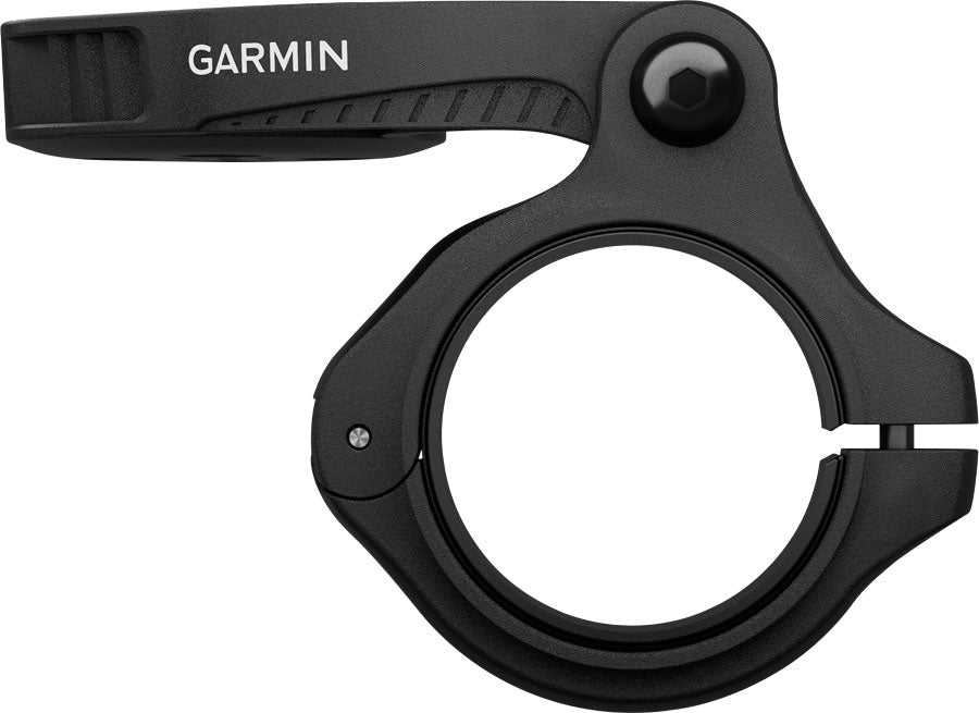 Garmin Edge Mountain Bike Mount in black, designed for secure attachment of bike computers and accessories.