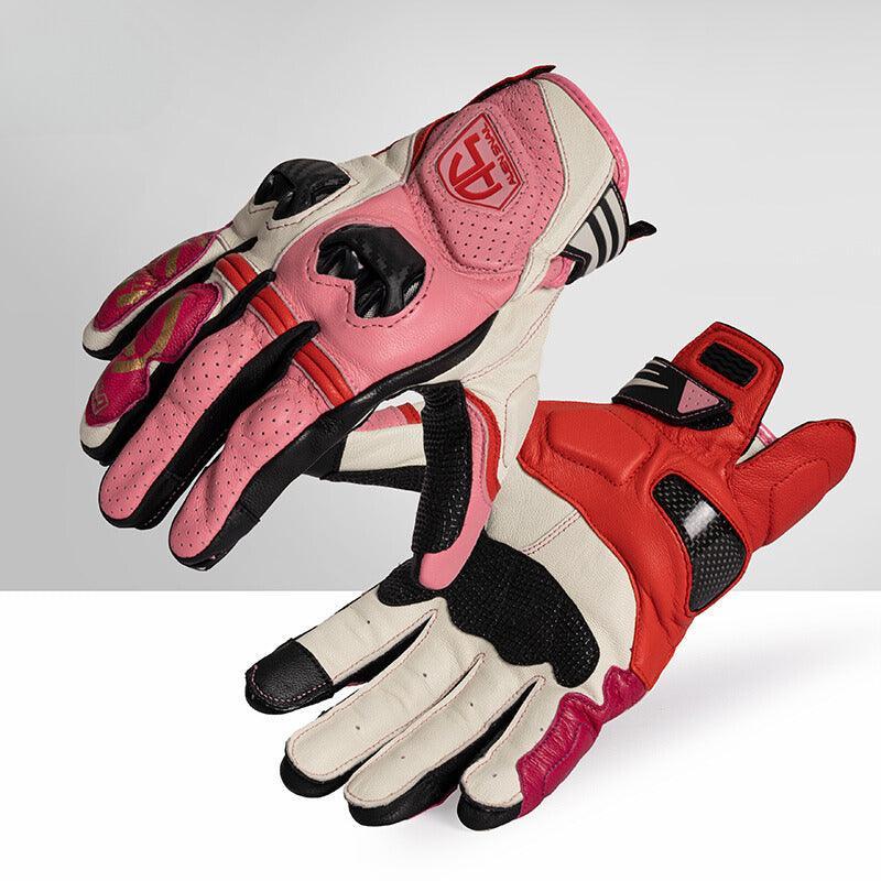 Black ALIEN SNAIL™ motorcycle tactical racing gloves with carbon fiber details and textured grip, designed for motorcycle riding.