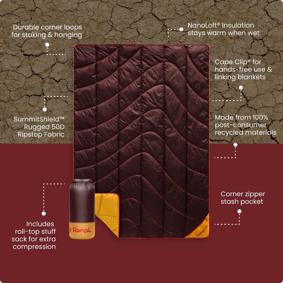 Rumpl Backcountry Puffy Blanket — Ultralight Insulated Camp Blanket - OVERLANDERS Outfitter