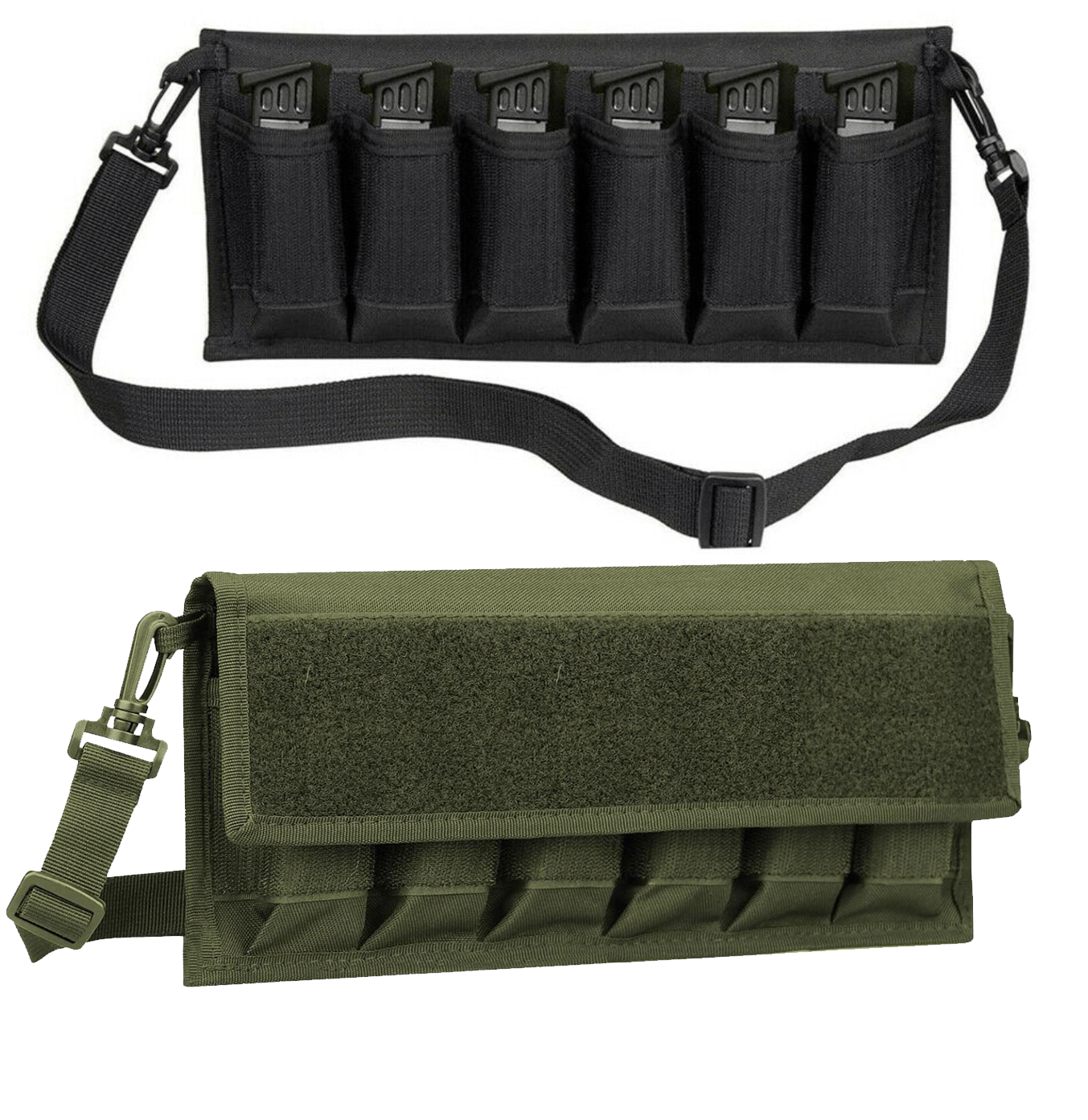 SFT2 Tactical magazine storage pouch in black, designed for organized and secure storage of magazines and accessories.