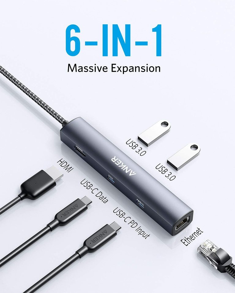 Anker <b>543</b> USB-C Hub (6-in-1, Slim) - We The Collective