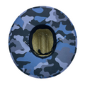 Men's blue camouflage straw beach hat by COR Surf, featuring a wide brim for sun protection and stylish outdoor wear.