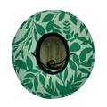 Light green straw beach sun hat by COR Surf with wide brim and lifeguard style, perfect for sun protection at the beach.
