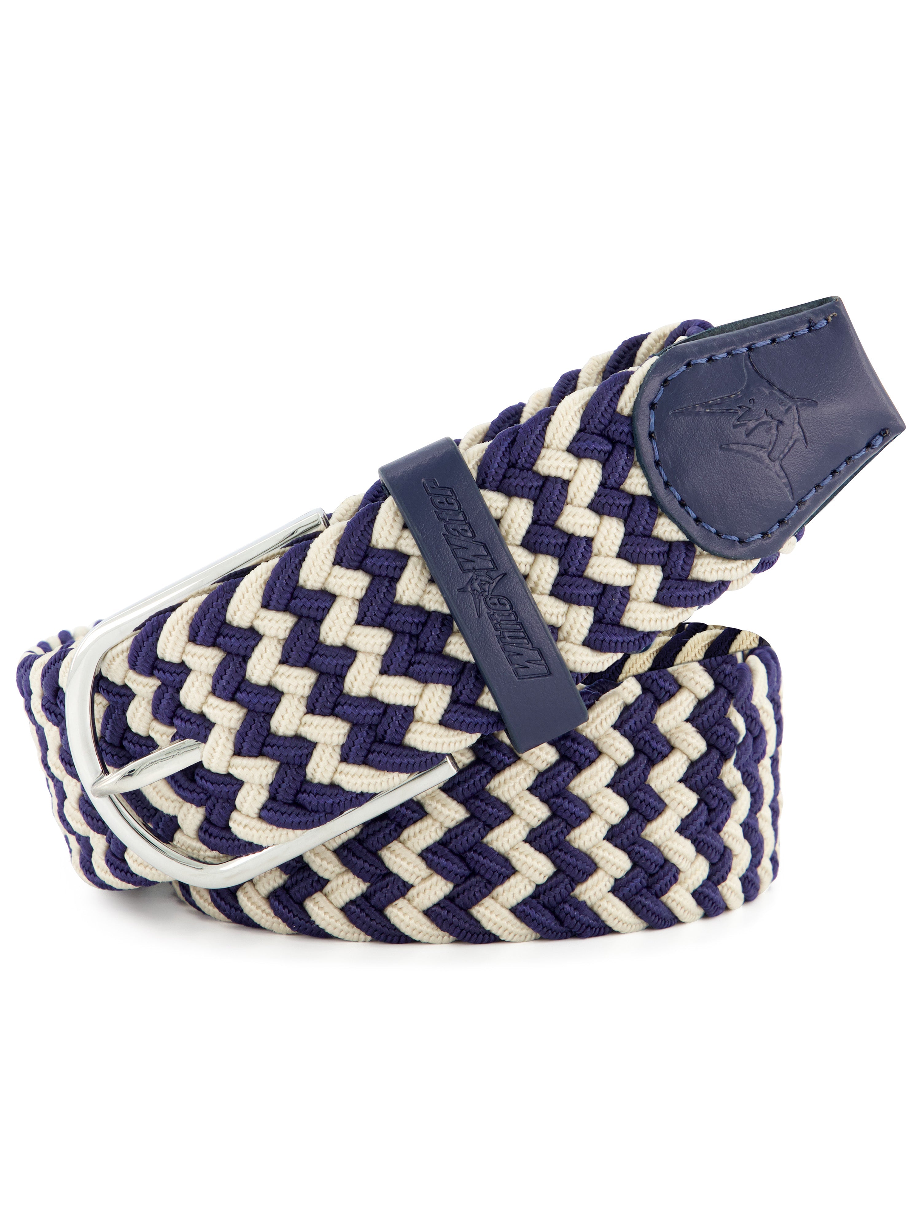 White Water Life Waterline Braided Belt featuring a colorful woven design and adjustable buckle detail.