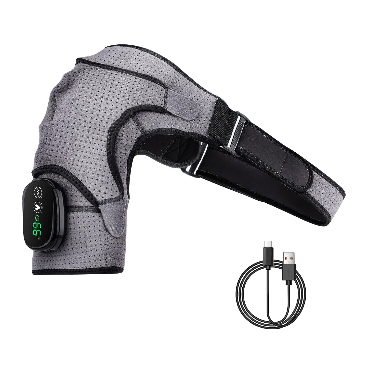Cordless Shoulder Heating Pad Rechargeable Heated Shoulder Wrap MassagerÊShoulder Brace Supports with 3 Heating Levels 3 Vibration Modes for Left Righ - OVERLANDERS Outfitter
