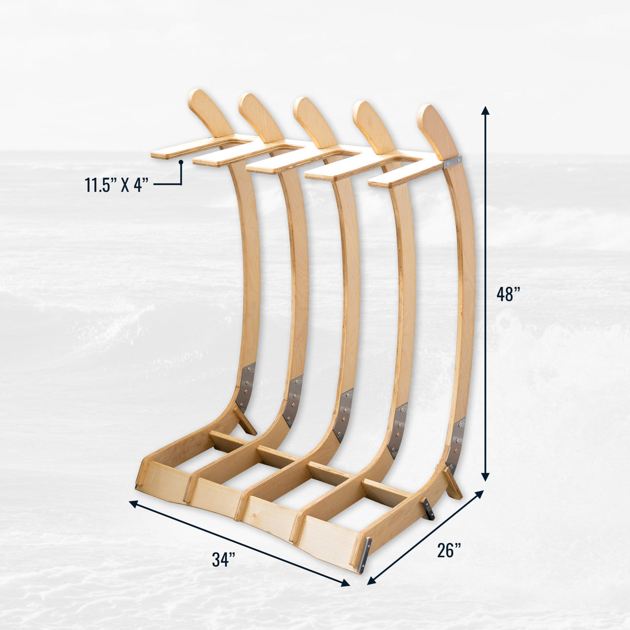 Big Sur Surfboard Storage Wood Stand | Holds 4 Surfboards - OVERLANDERS Outfitter