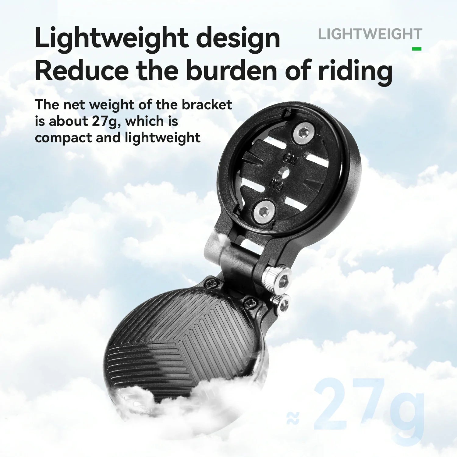ROCKBROS-US adjustable headset cap bike computer mount attached to a bicycle handlebar for secure device installation
