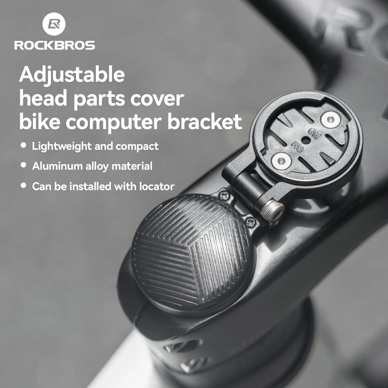 Adjustable ROCKBROS-US bike computer mount for helmets, designed to securely hold a bike computer during rides.