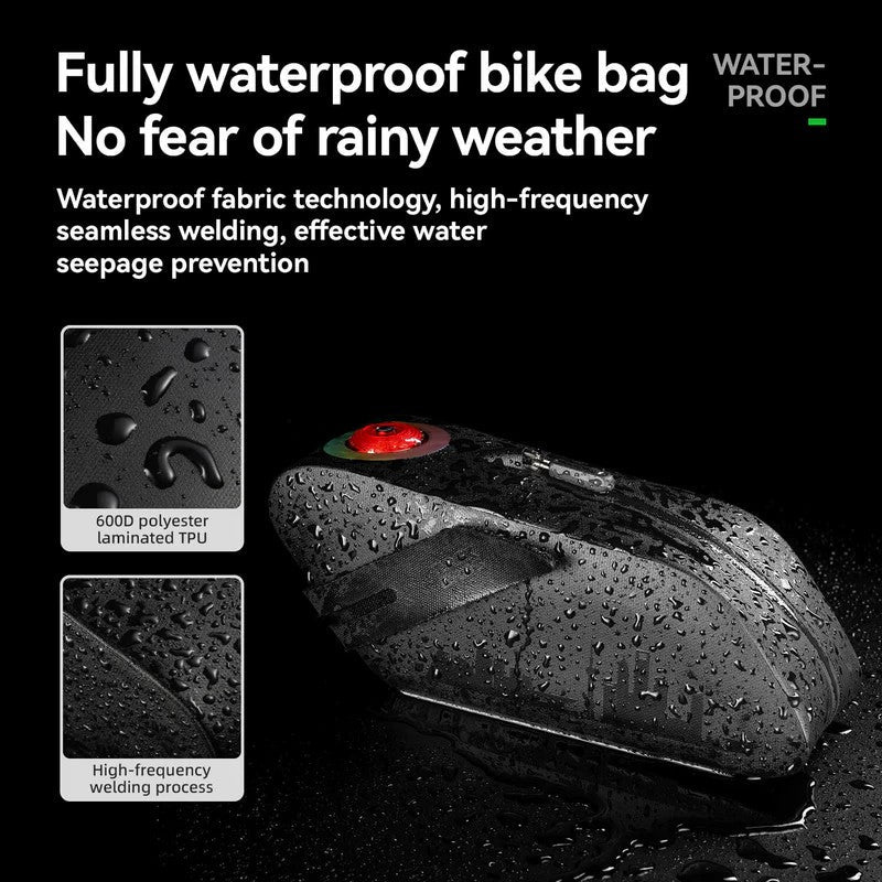 100% Waterproof Bike Saddle Bag with Light - 0.8L - OVERLANDERS Outfitter