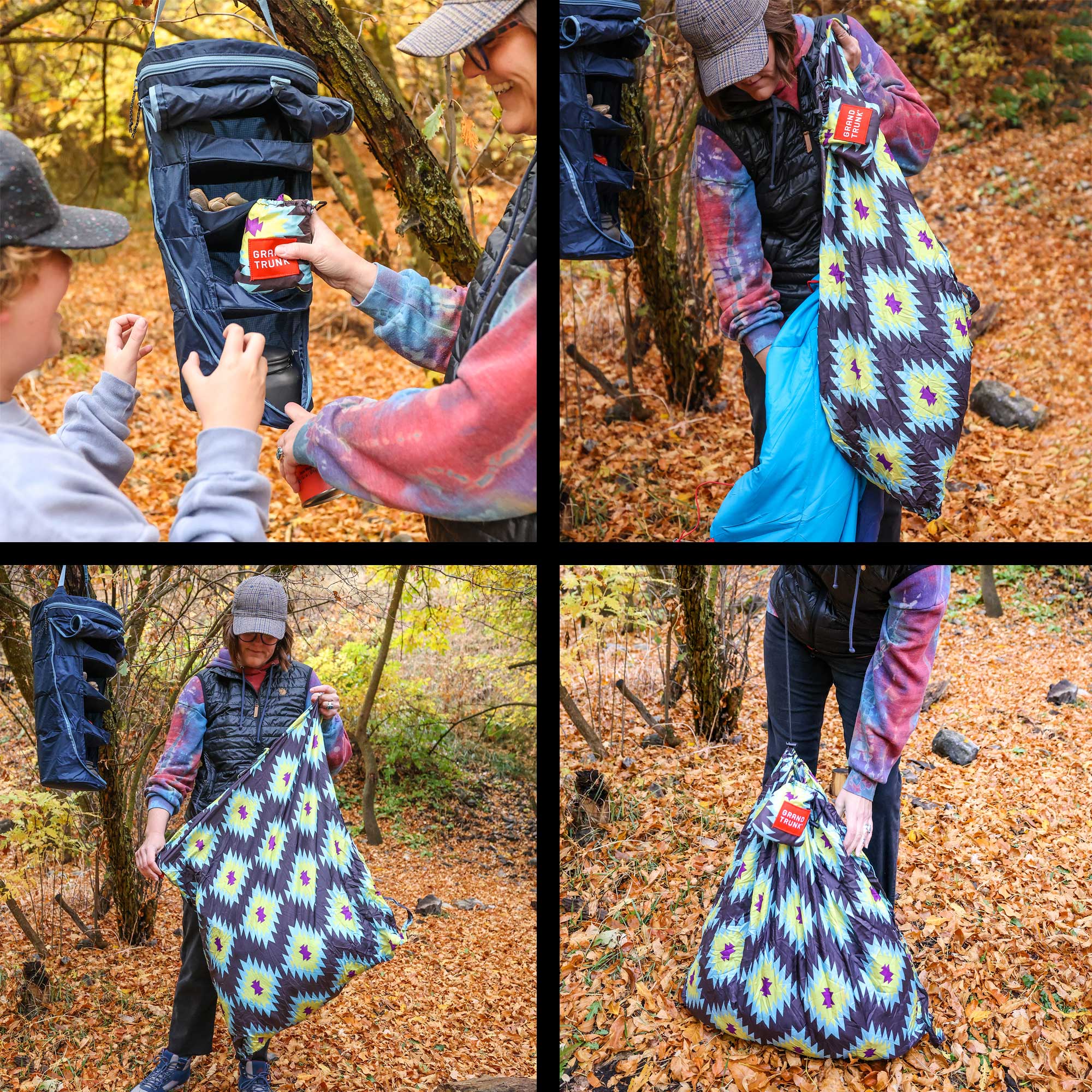 GrandTrunk Bindle travel laundry and storage tote with rugged fabric handle and spacious interior for organizing clothes and gear.