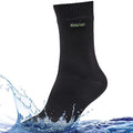 Black Pike Trail waterproof and breathable hiking socks layered for outdoor activity visibility.