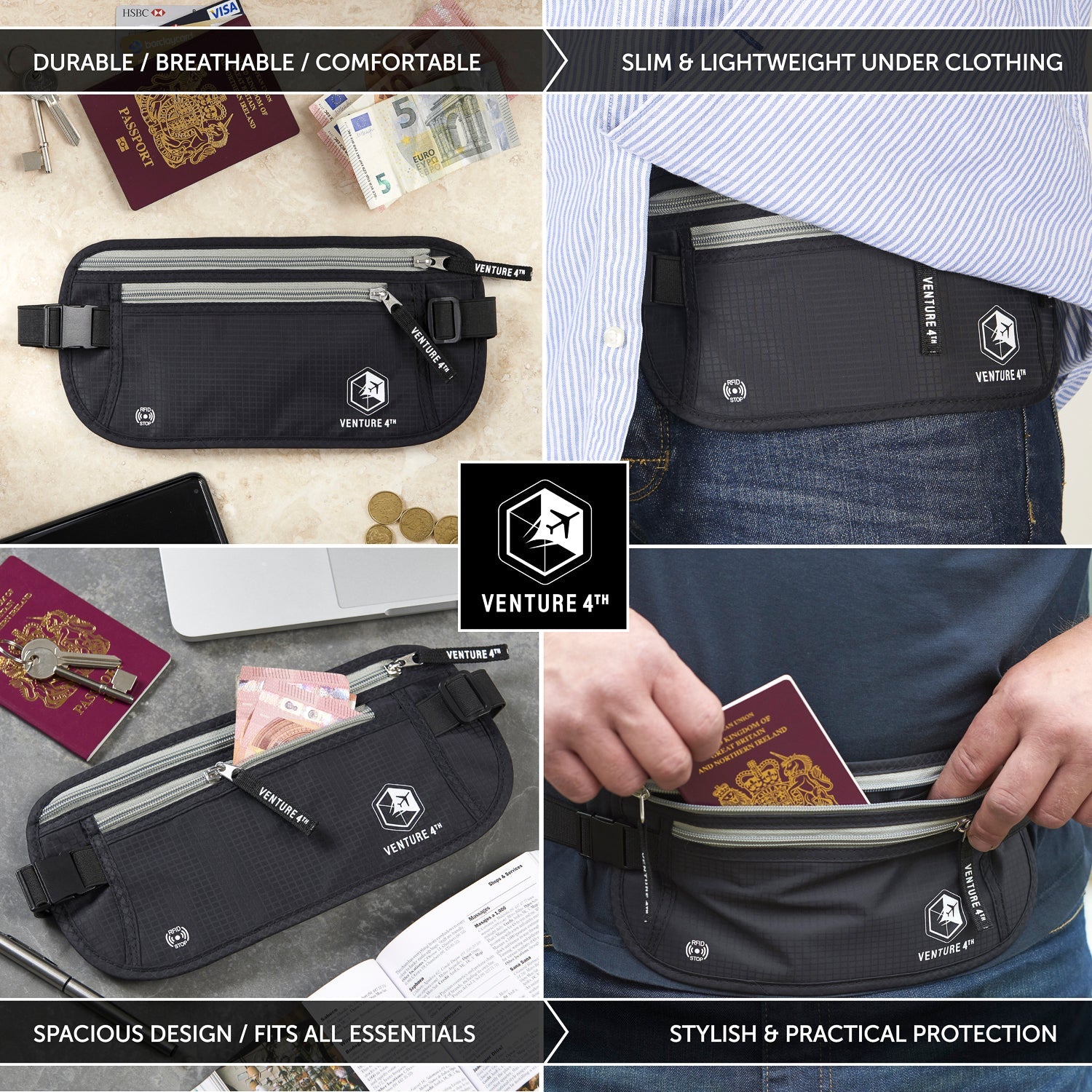 Travel Money Belt + RFID Sleeves - OVERLANDERS Outfitter