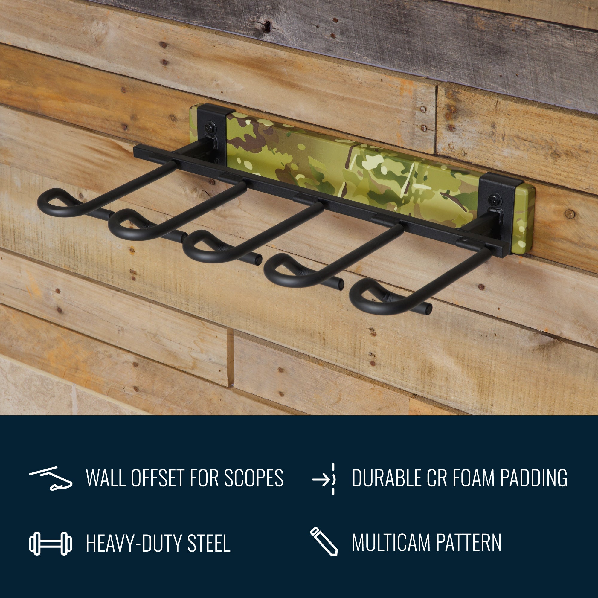 FORGE Firearm Rack | Wall Mount Display | 5 Slots | MultiCam - OVERLANDERS Outfitter