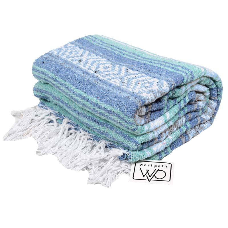 Mint Blue Ocean Mexican Falsa Yoga Blanket - OVERLANDERS Outfitter