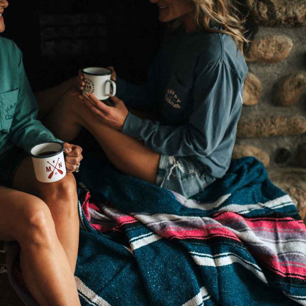 Aegean Blue & Pink Baja Diamond Blanket - OVERLANDERS Outfitter