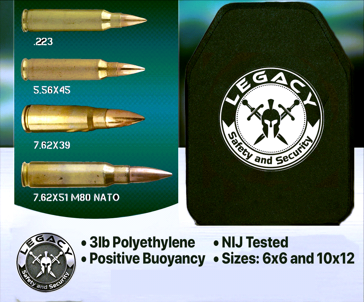 S.F.T.2 Tactical S.A.M. Level IV body armor plate, showcasing a lightweight 5.2lbs hard armor design.