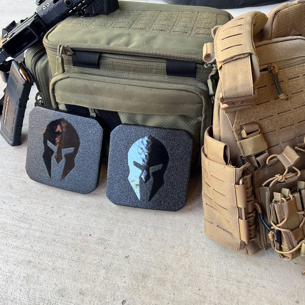 SFT2 Tactical Spartan Level III+ AR550 steel body armor package with ballistic plates and carrier for tactical protection.