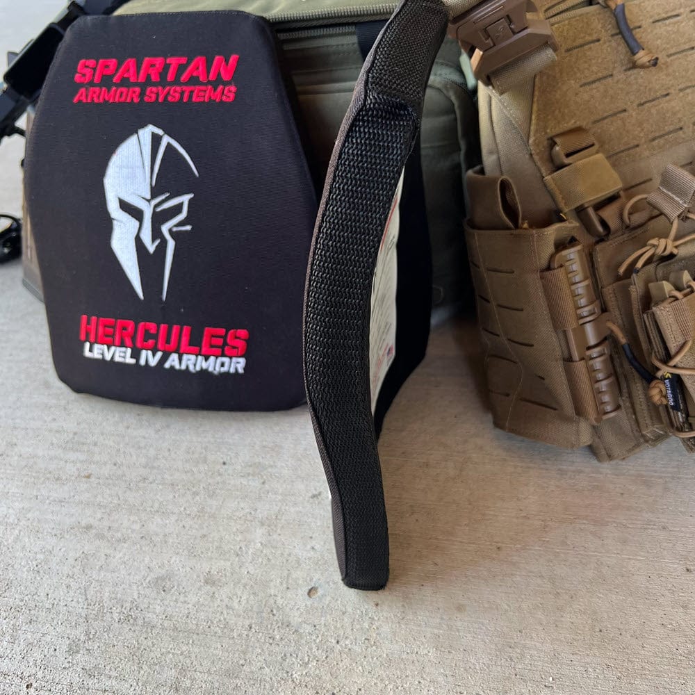 Set of 2 Spartan Level IV Ceramic Body Armor plates by SFT2 Tactical, showcasing hard armor design and durability.