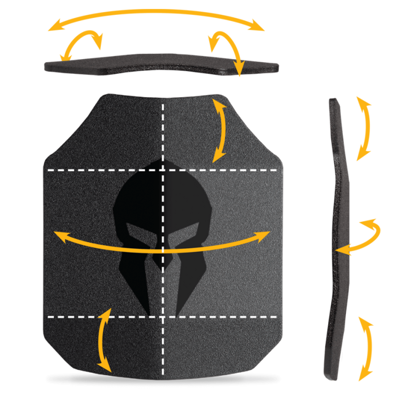 Set of 2 SFT2 Tactical Spartan Level III+ AR550 steel body armor plates on a neutral background.