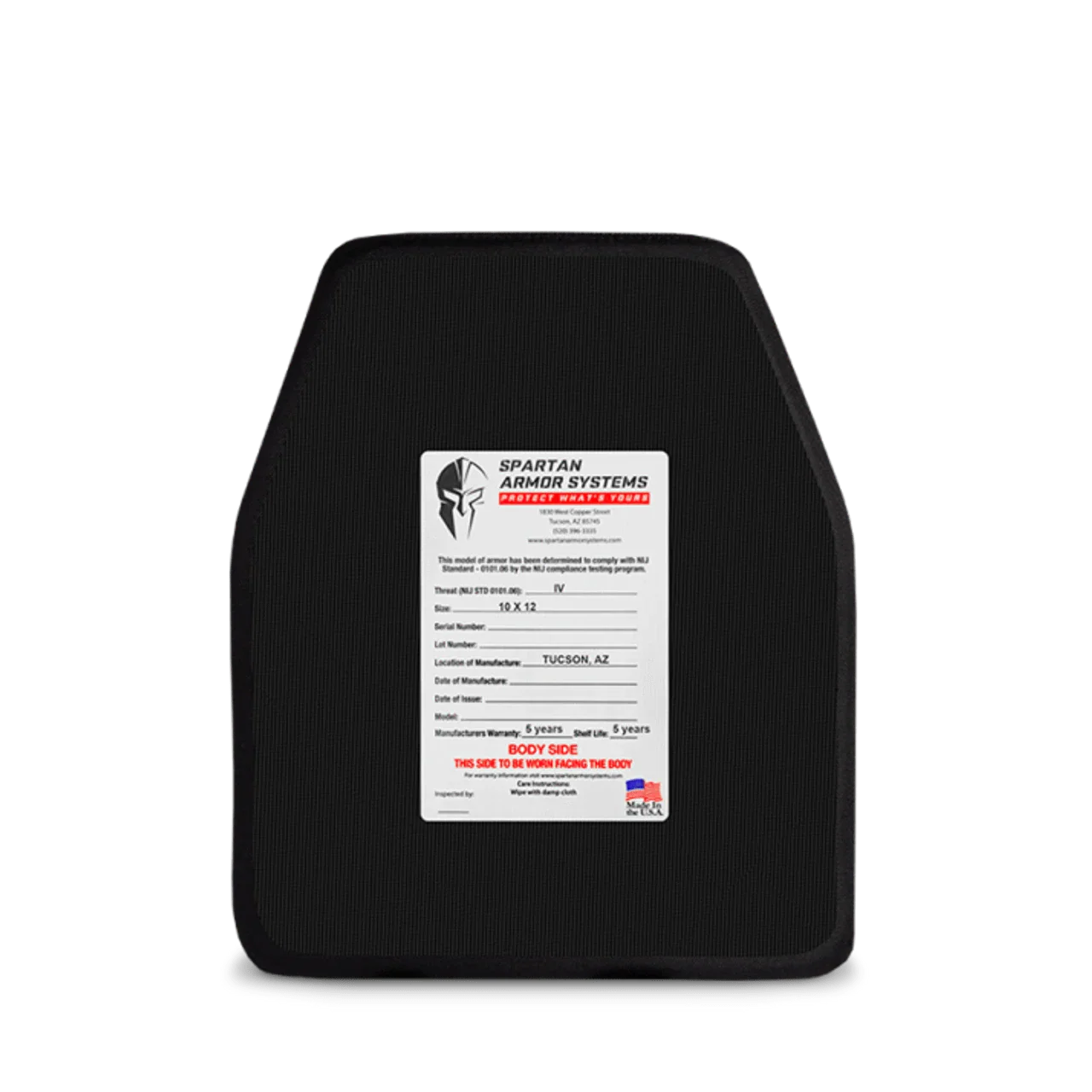 Set of 2 Spartan Level IV ceramic body armor plates by SFT2 Tactical, showcasing a durable, lightweight design.