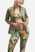 FisheWear Boho Bass high-waisted leggings with bohemian print, stretchy fabric, and comfortable fit for active or casual wear.