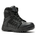 Black men's tactical boots with 6-inch height, side zipper, and rubber sole by Rock Rooster Footwear Inc.