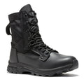 Black men's 8-inch tactical military boots with side zipper from Rock Rooster, featuring durable design and rugged style.