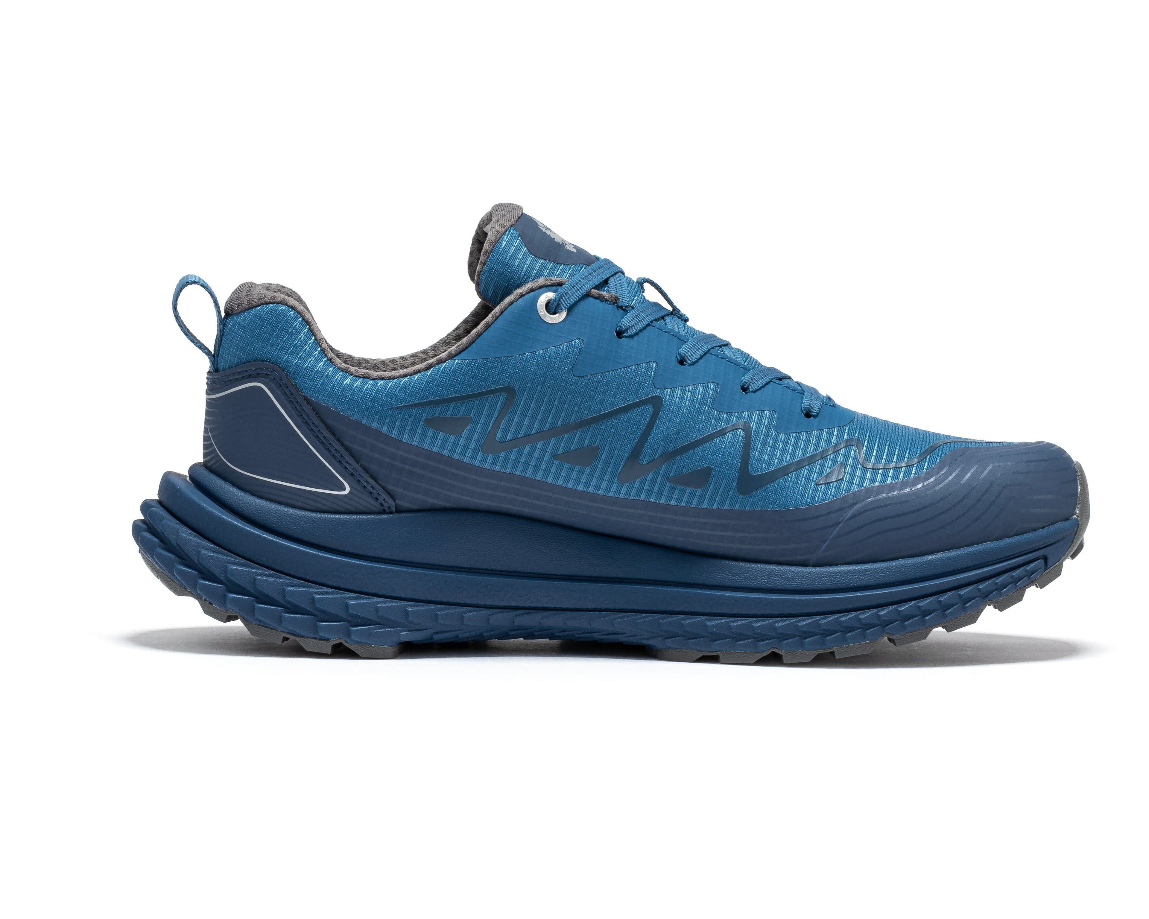 Blue waterproof hiking shoes by Rock Rooster Footwear Inc, Pro Blue 4-inch outdoor boots supporting outdoor adventures.