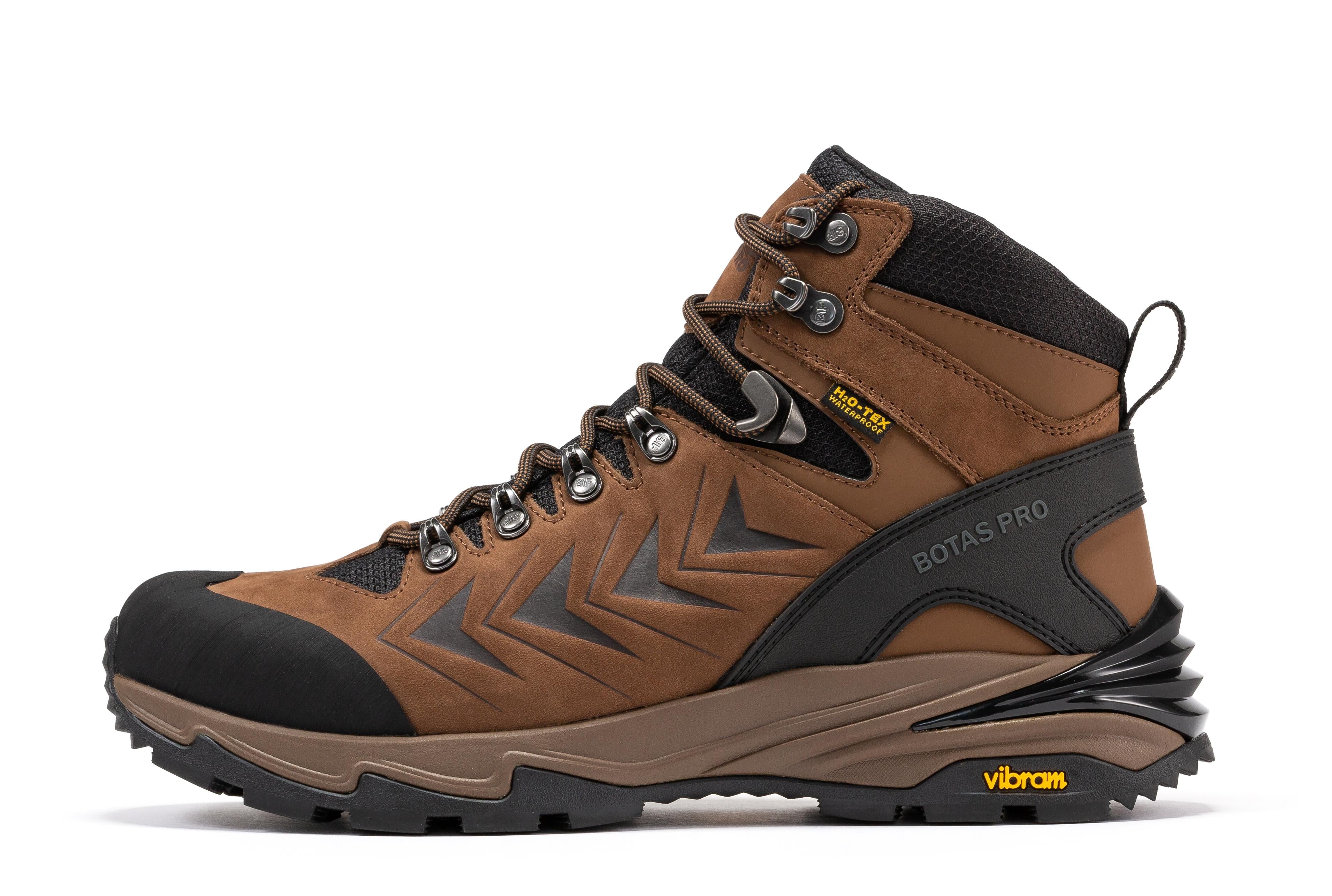 Brown Rock Rooster Pro 6-inch waterproof hiking boots with VIBRAM® traction lug outsole for outdoor adventure and rugged terrain.